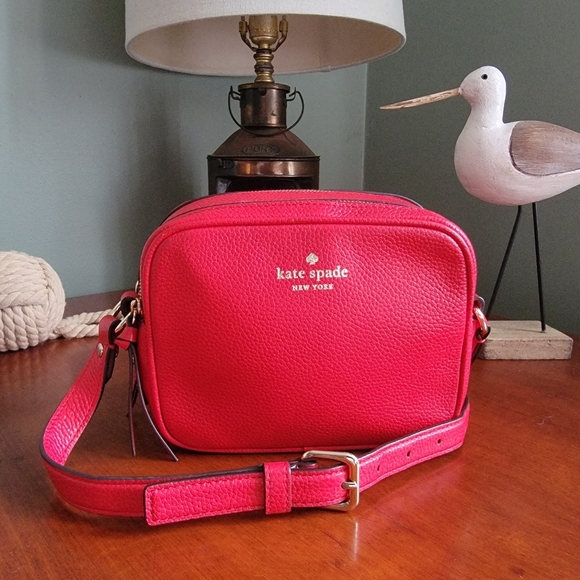 Kate Spade Mulberry Street Pyper Crossbody Bag Red Pebbled Leather WKRU3925 - Picture 1 of 16